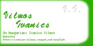 vilmos ivanics business card